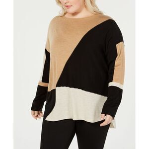 Plus Size Long Sleeve High Low Sweater